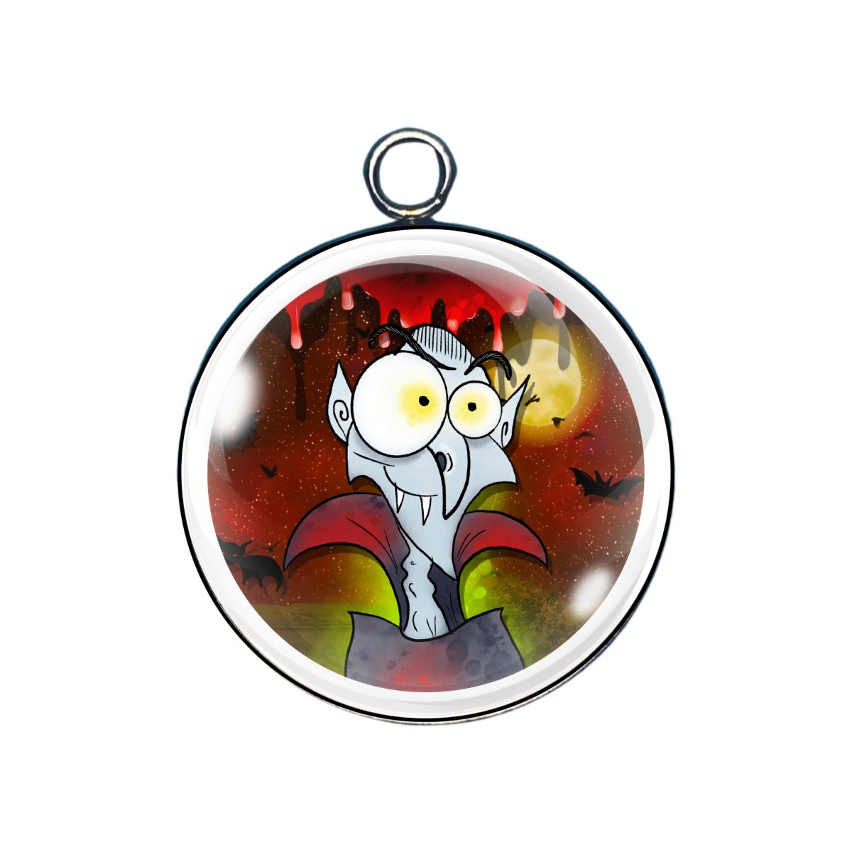 goofy halloween cartoon glass cabochon charm