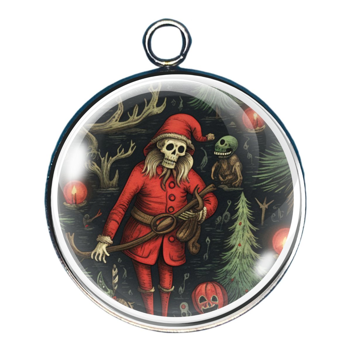 Charm of a scary goth  in the wood with treessanta