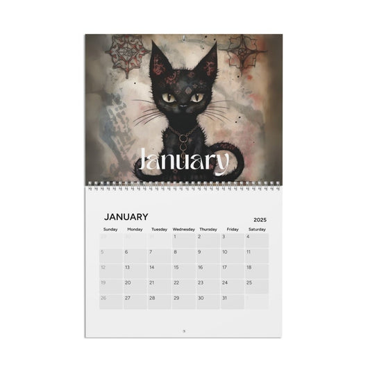 Gothic Themed Wall Calendar 2025