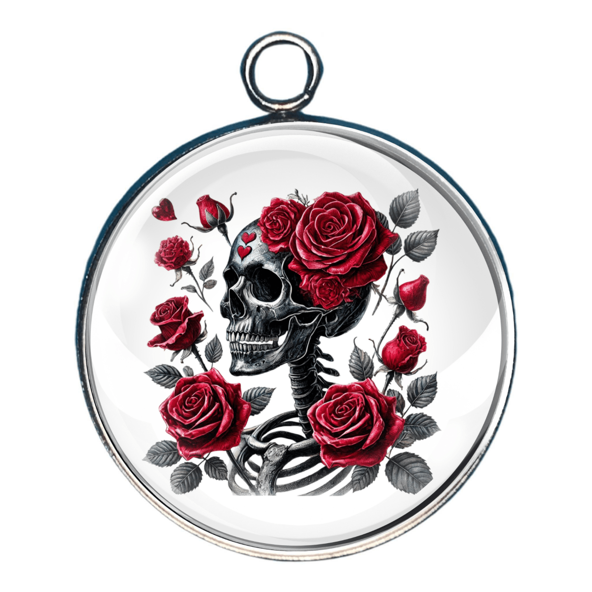 Gothic Valentines Day Glass Cabochon Charms