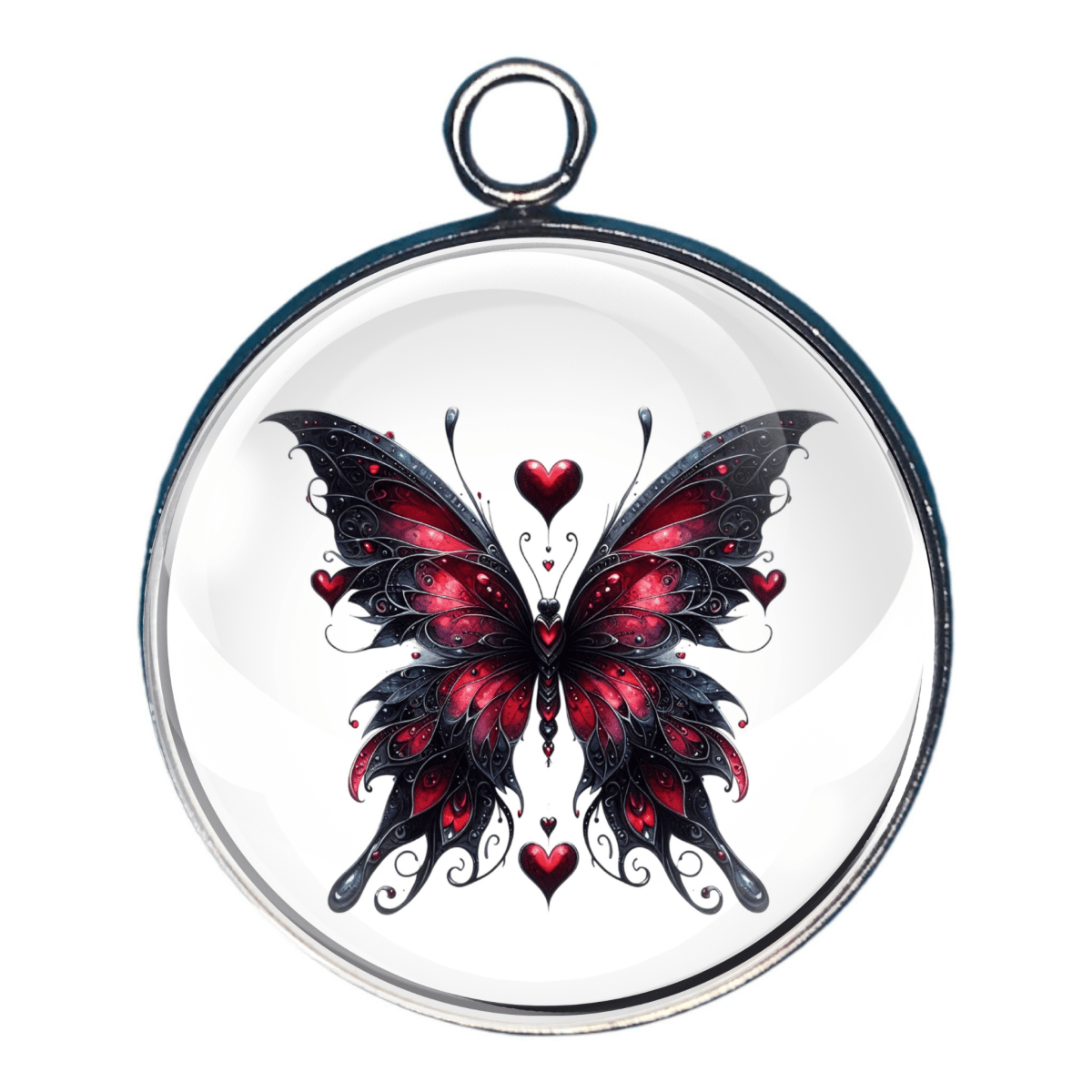 Gothic Valentines Day Glass Cabochon Charms