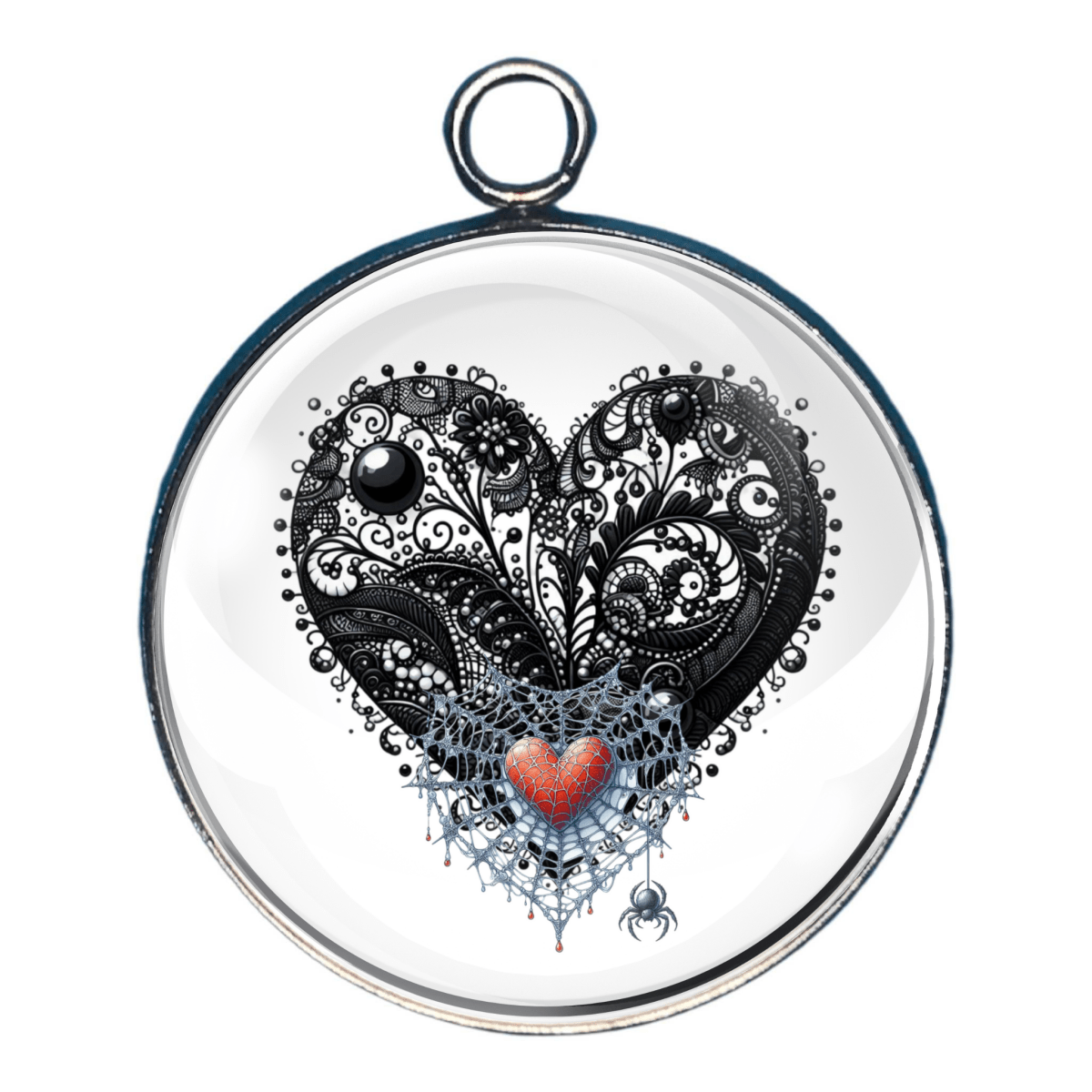 Gothic Valentines Day Glass Cabochon Charms