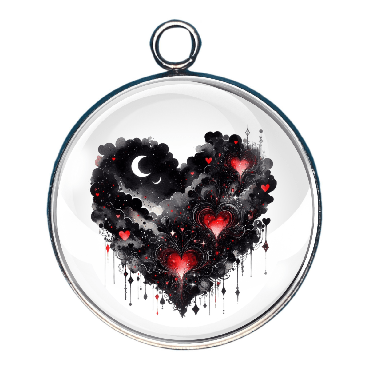 Gothic Valentines Day Glass Cabochon Charms