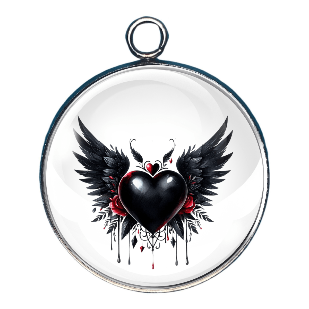 Gothic Valentines Day Glass Cabochon Charms