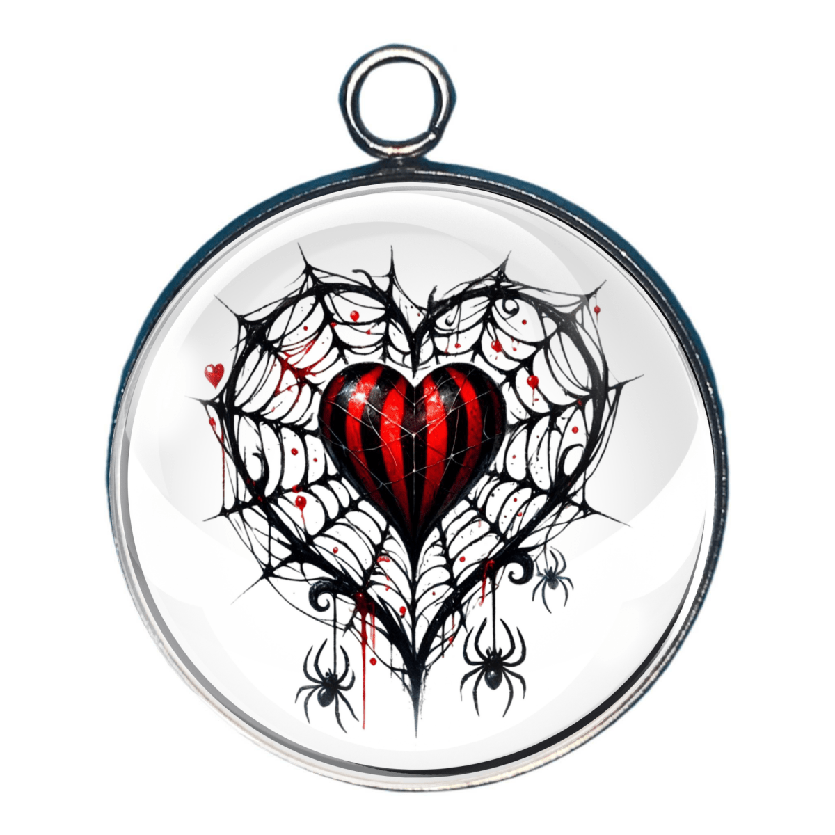 Gothic Valentines Day Glass Cabochon Charms