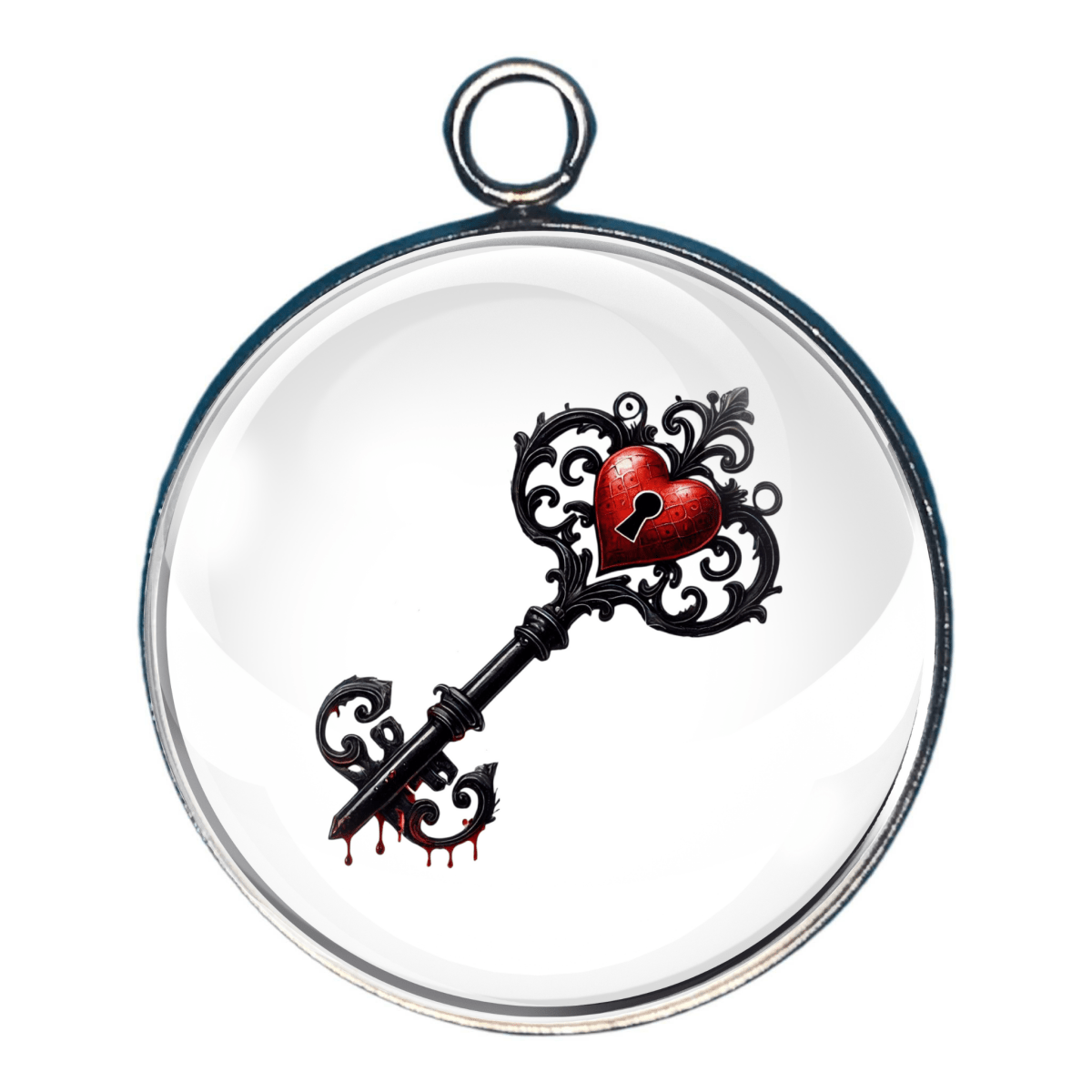 Gothic Valentines Day Glass Cabochon Charms