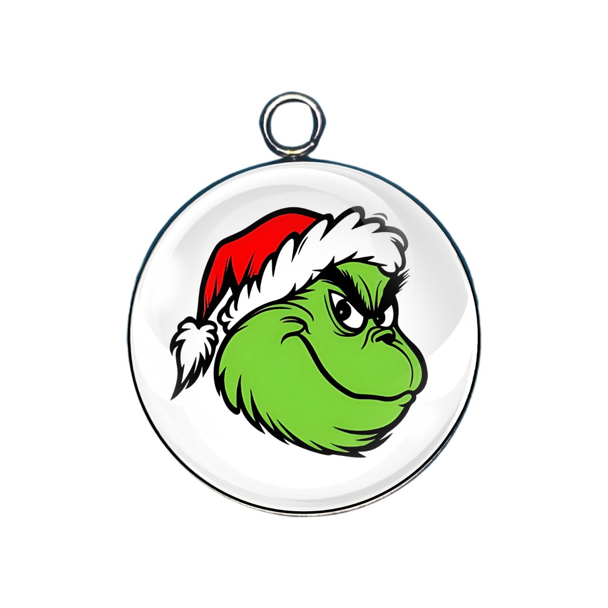 grinch glass cabochon charm