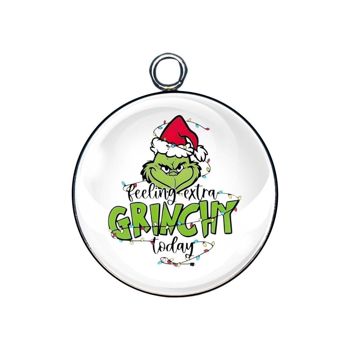 grinch glass cabochon charm