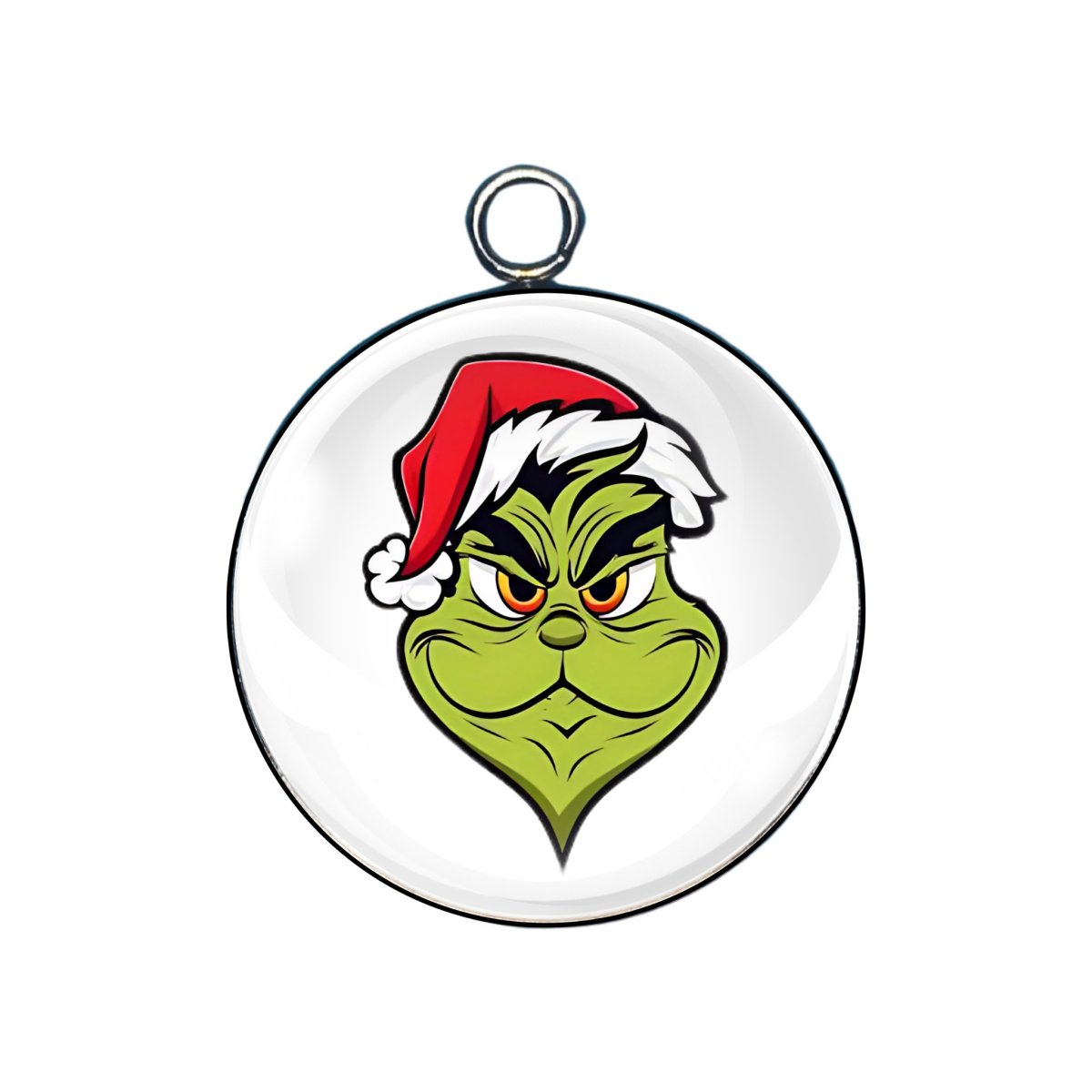 grinch glass cabochon charm