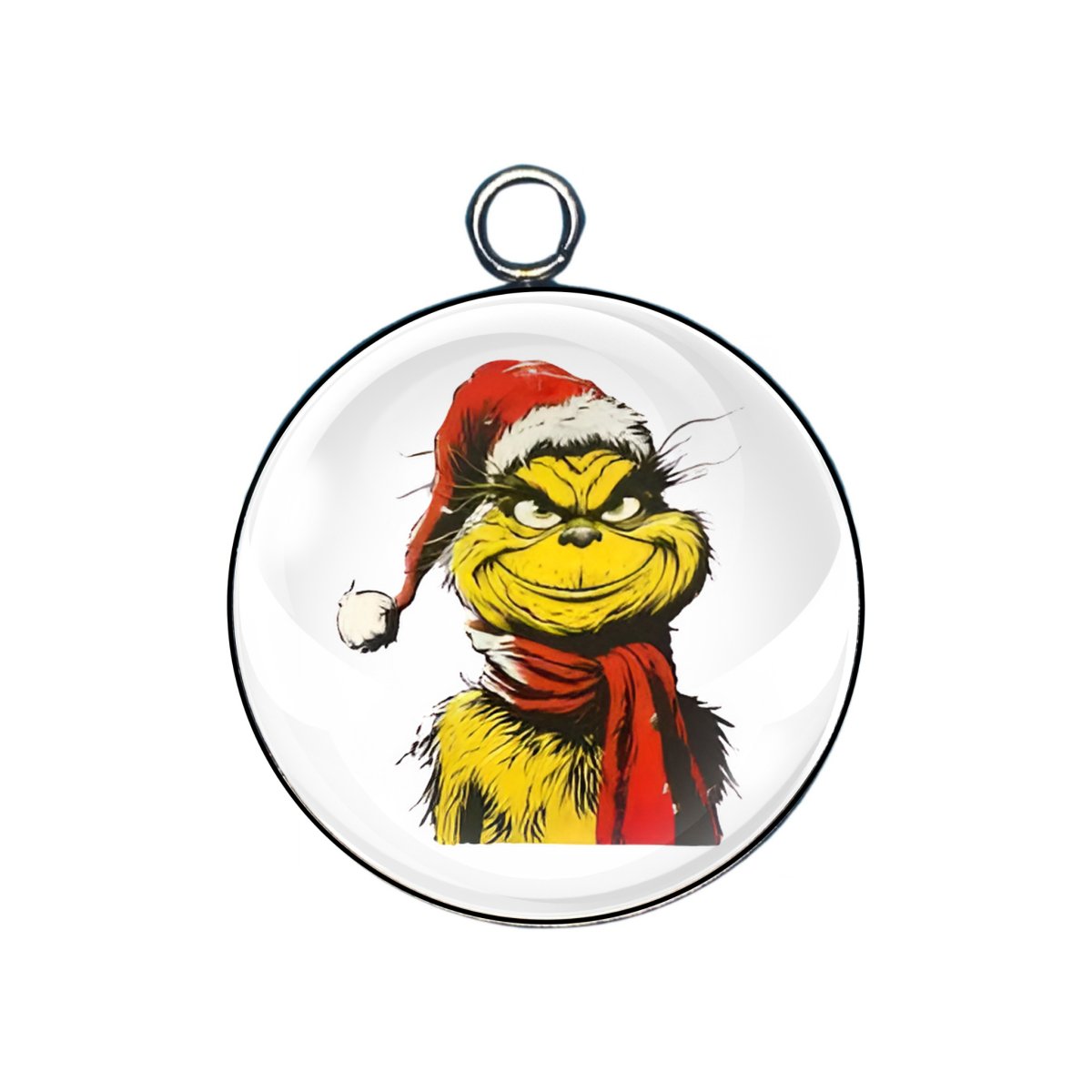 grinch glass cabochon charm