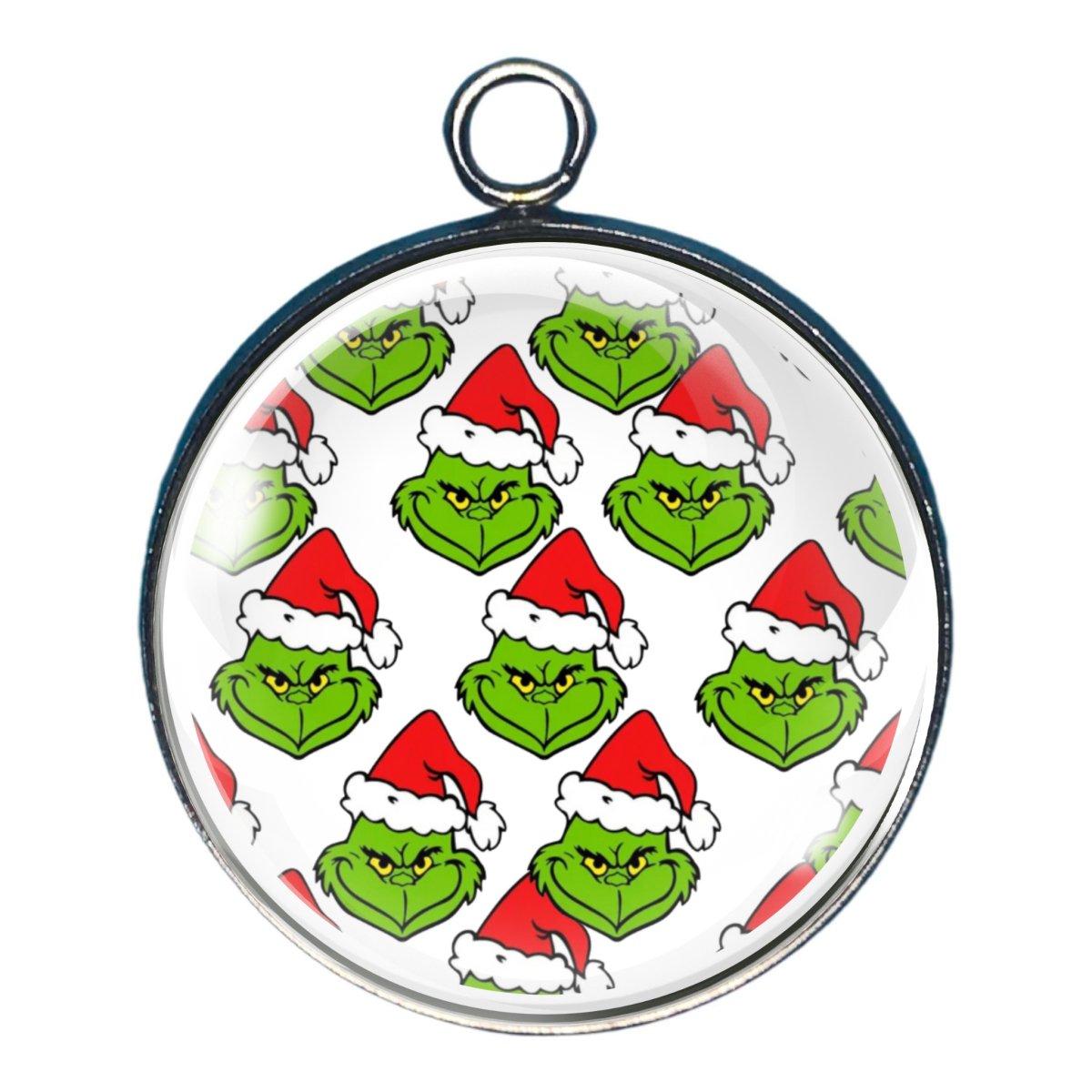 charm of the grinch in a repeat pattern