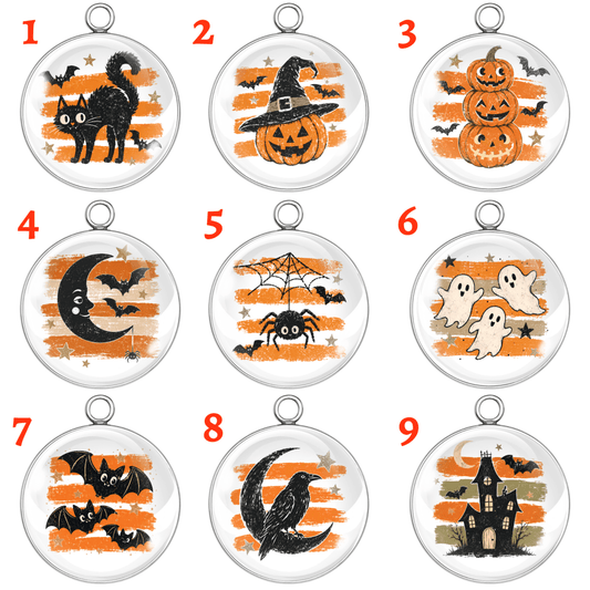 Halloween Brushstroke Glass Cabochon Charms