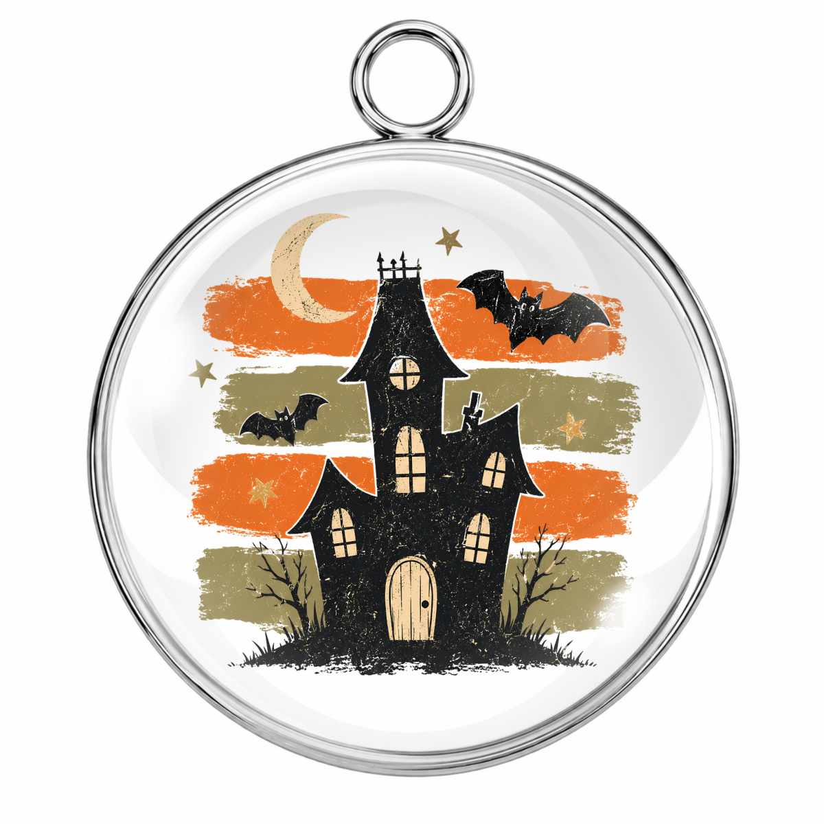 Halloween Brushstroke Glass Cabochon Charms