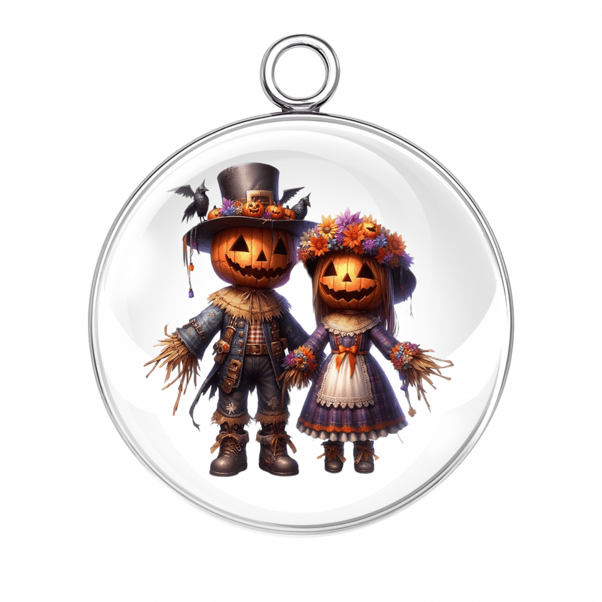 Style 4 – Top-Hat Skeleton Groom & Bride
skeleton wedding halloween charm, spooky bride groom cabochon, gothic couple jewelry pendant
