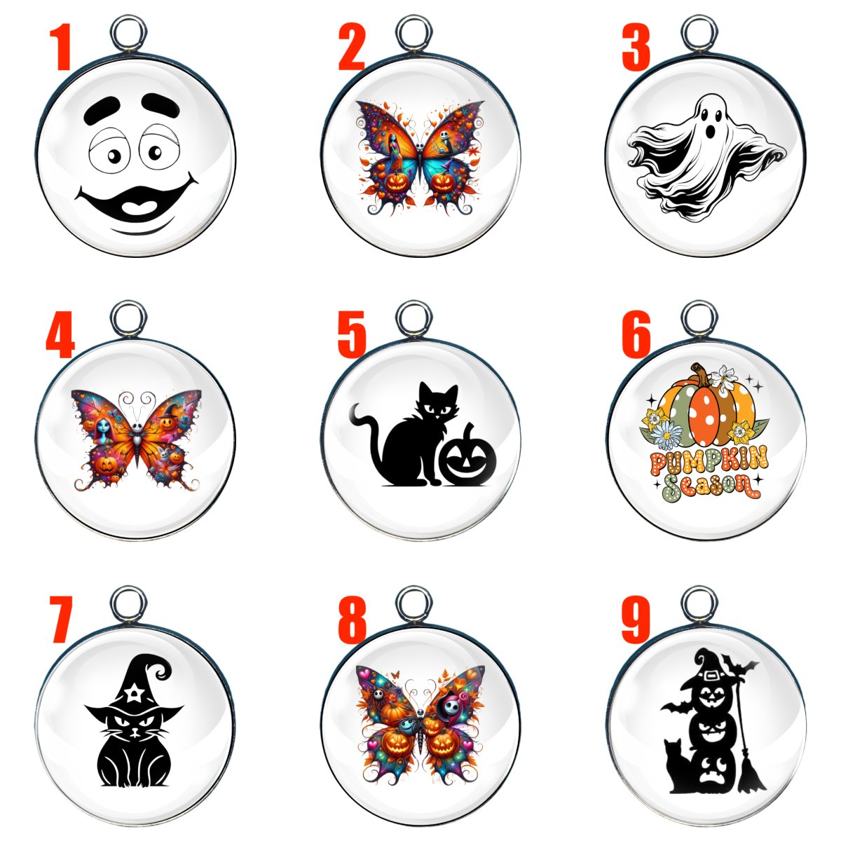 Halloween Glass Cabochon Charms