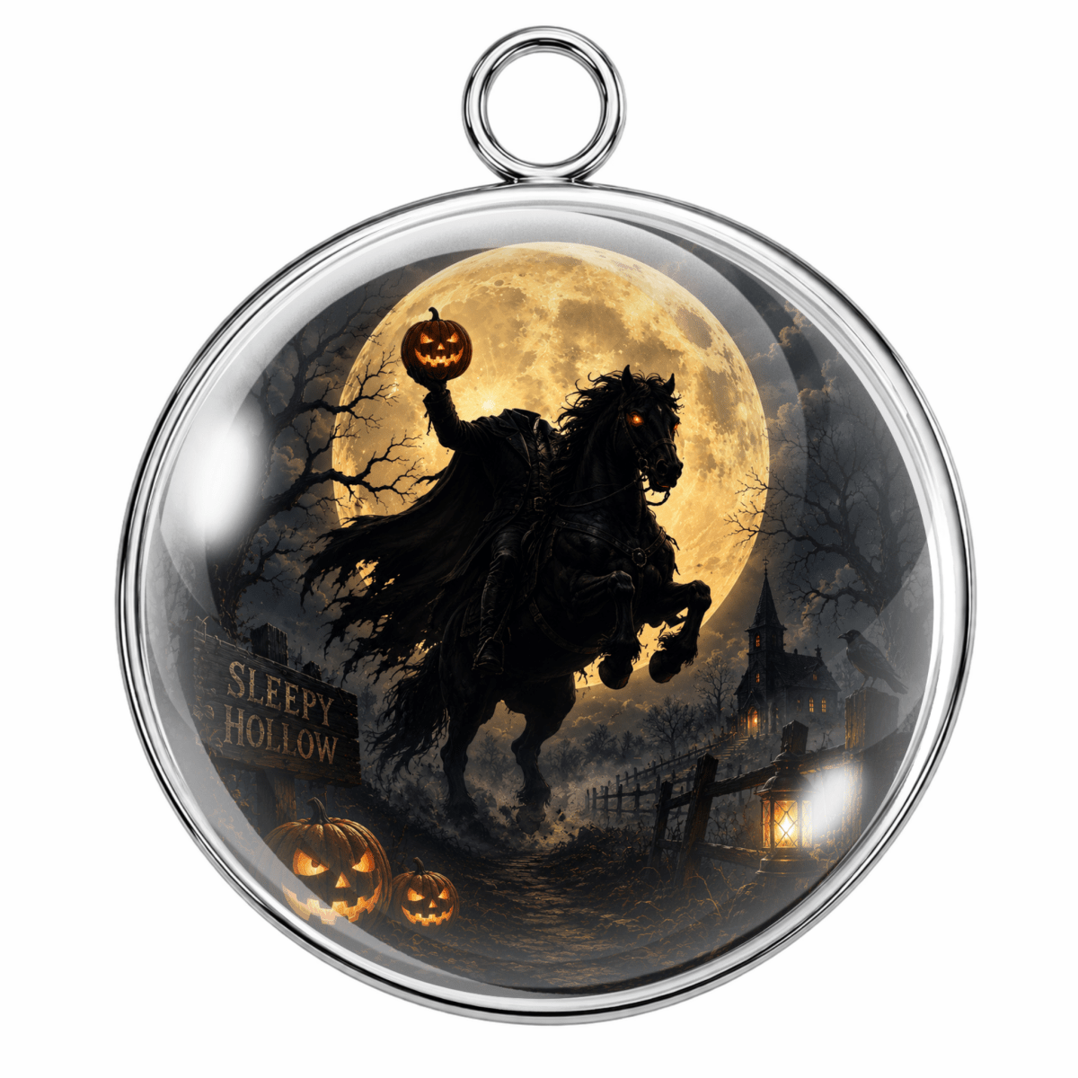 Halloween Legends Glass Cabochon Charms – Premium Handmade Jewelry Supplies