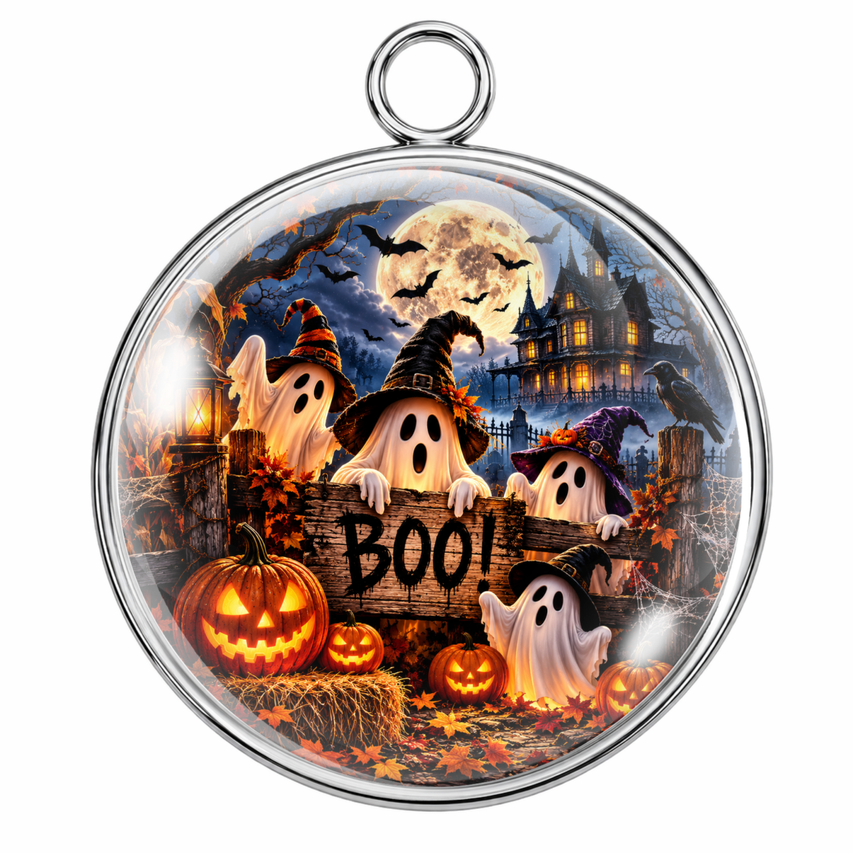 Halloween Legends Glass Cabochon Charms – Premium Handmade Jewelry Supplies
