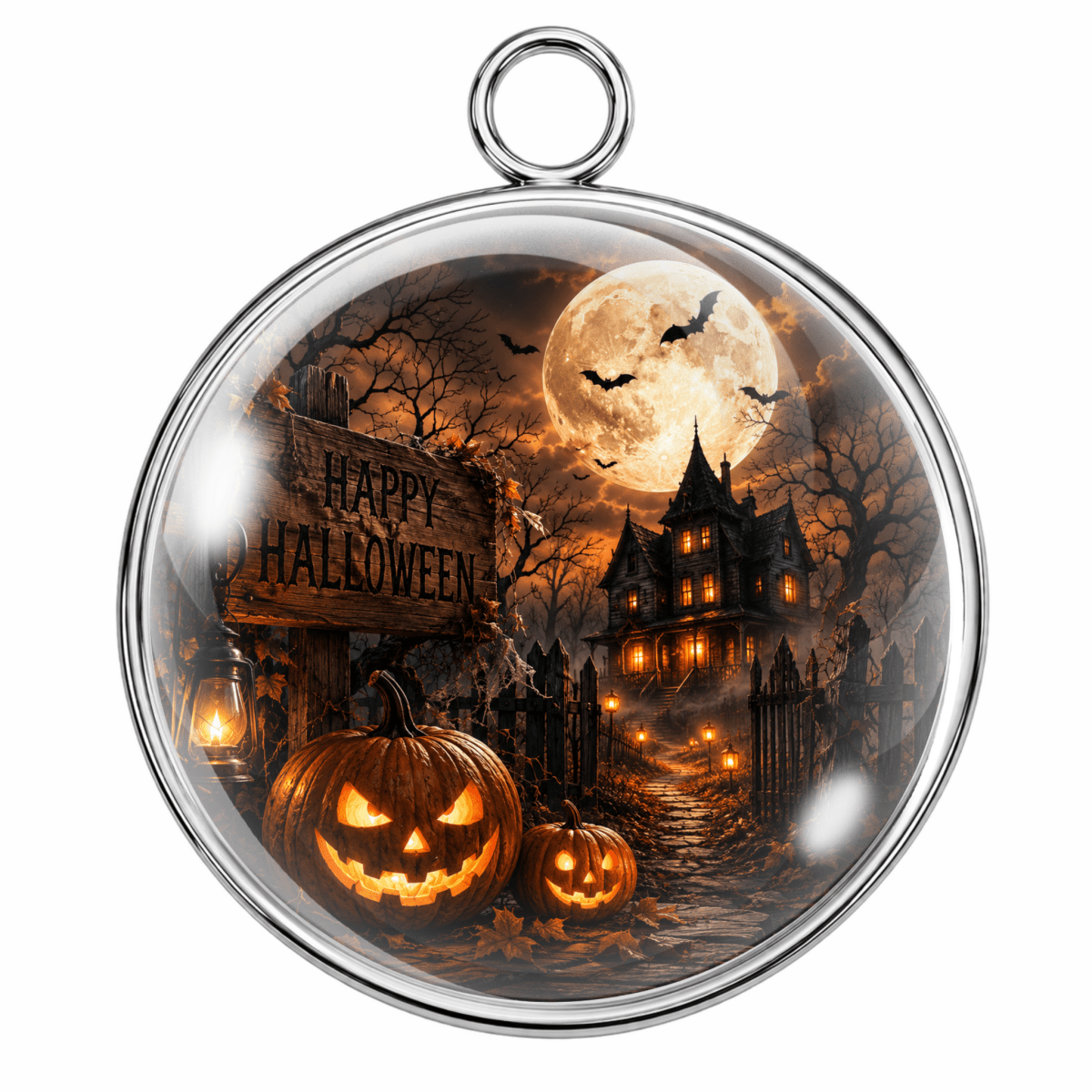 Halloween Legends Glass Cabochon Charms – Premium Handmade Jewelry Supplies