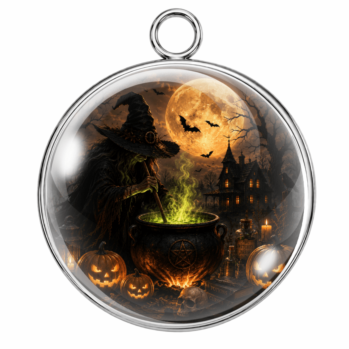 Halloween Legends Glass Cabochon Charms – Premium Handmade Jewelry Supplies