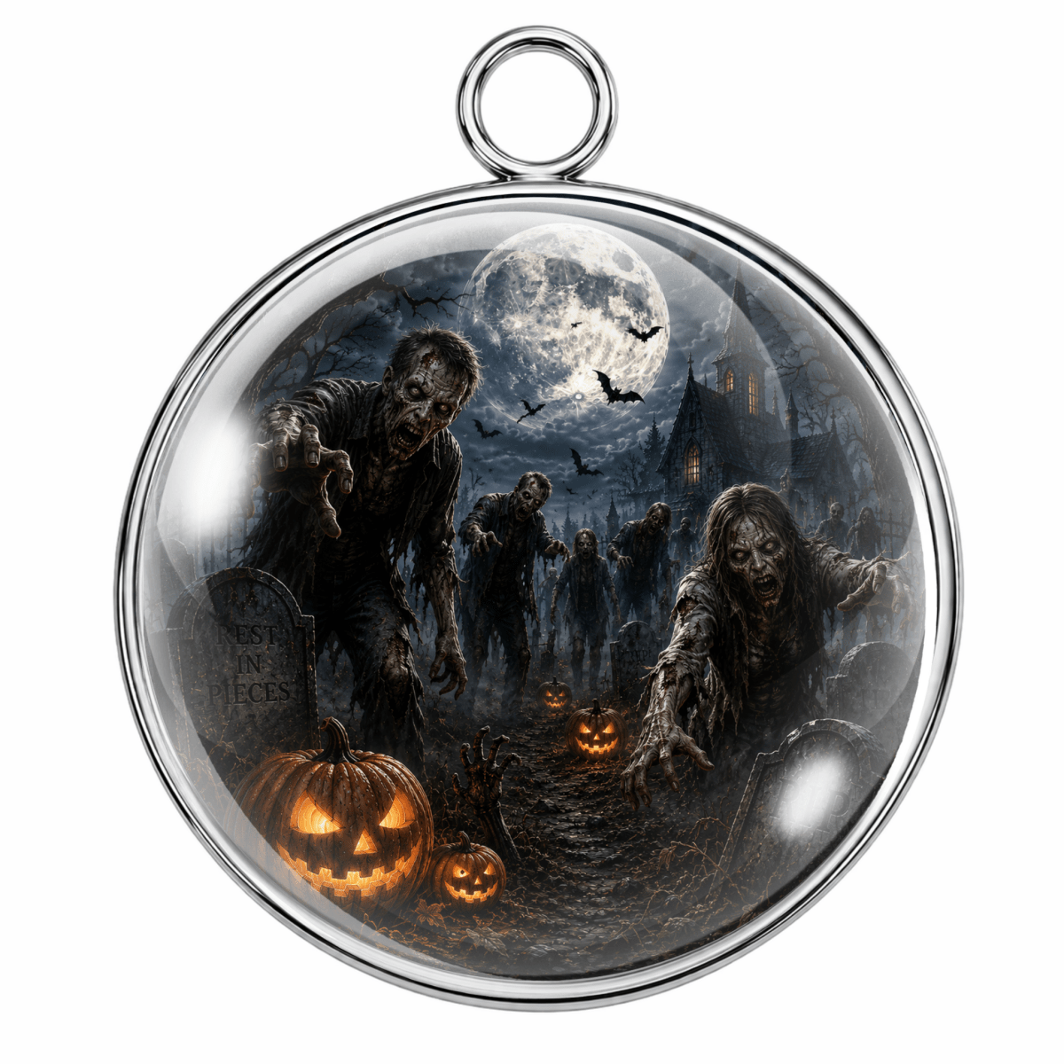 Halloween Legends Glass Cabochon Charms – Premium Handmade Jewelry Supplies