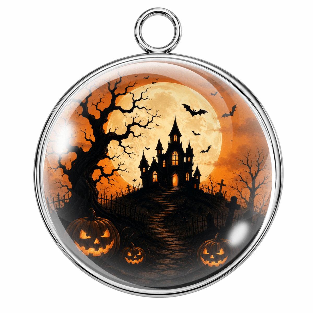 Halloween Legends Glass Cabochon Charms – Premium Handmade Jewelry Supplies