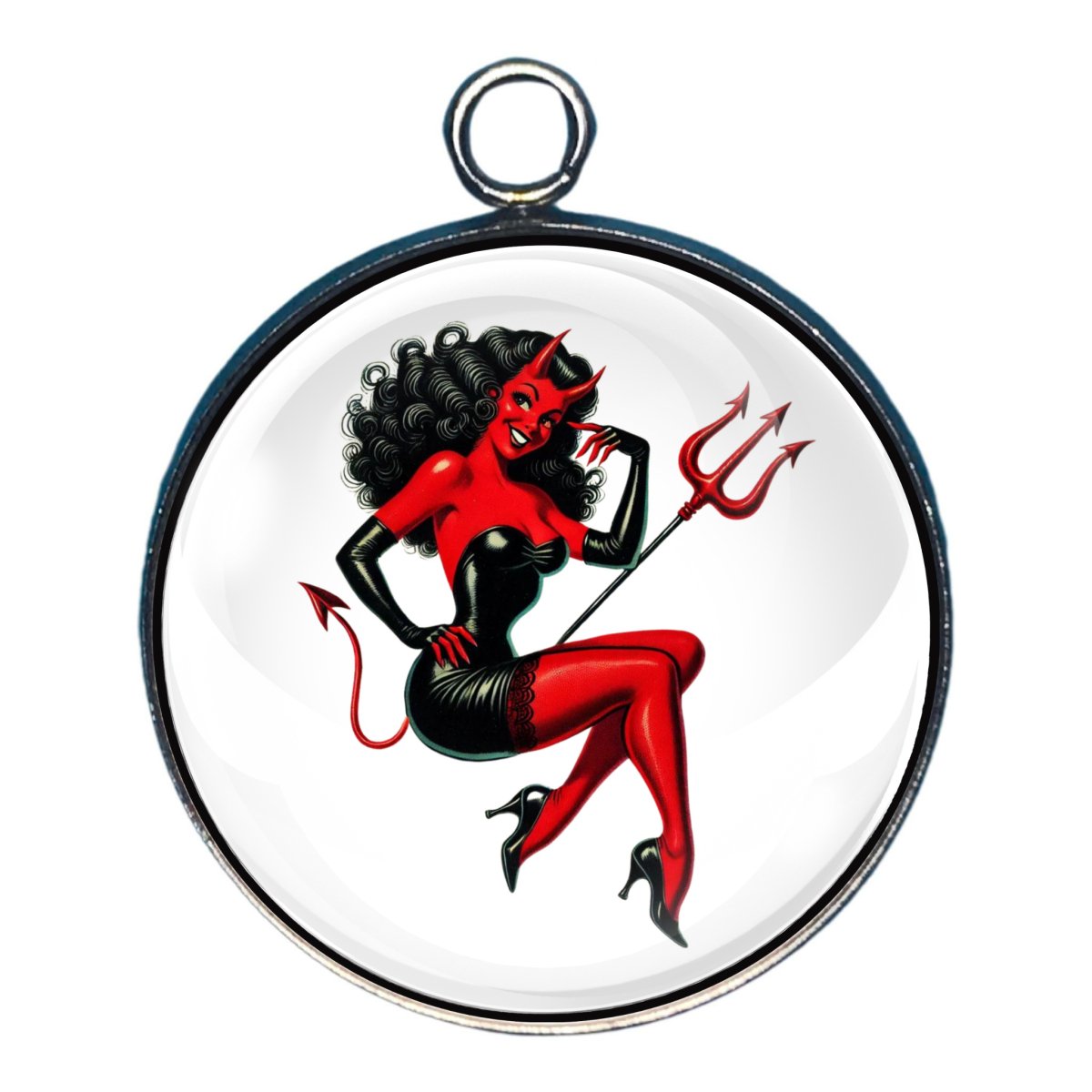 Halloween Pinup Hotties Glass Cabochon Charms