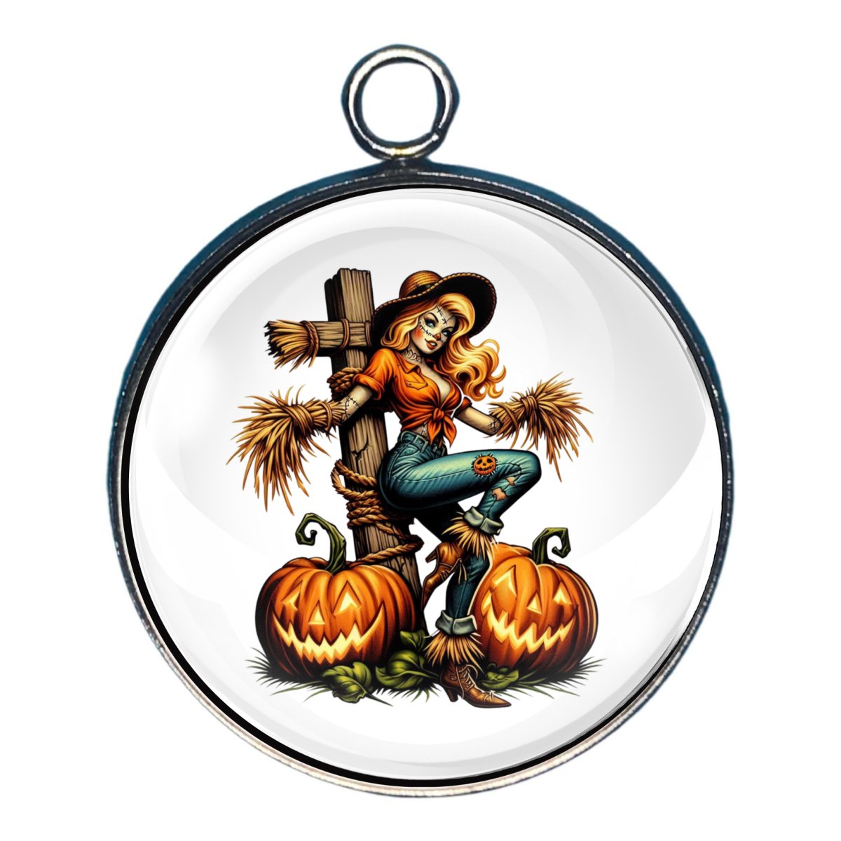 Halloween Pinup Hotties Glass Cabochon Charms