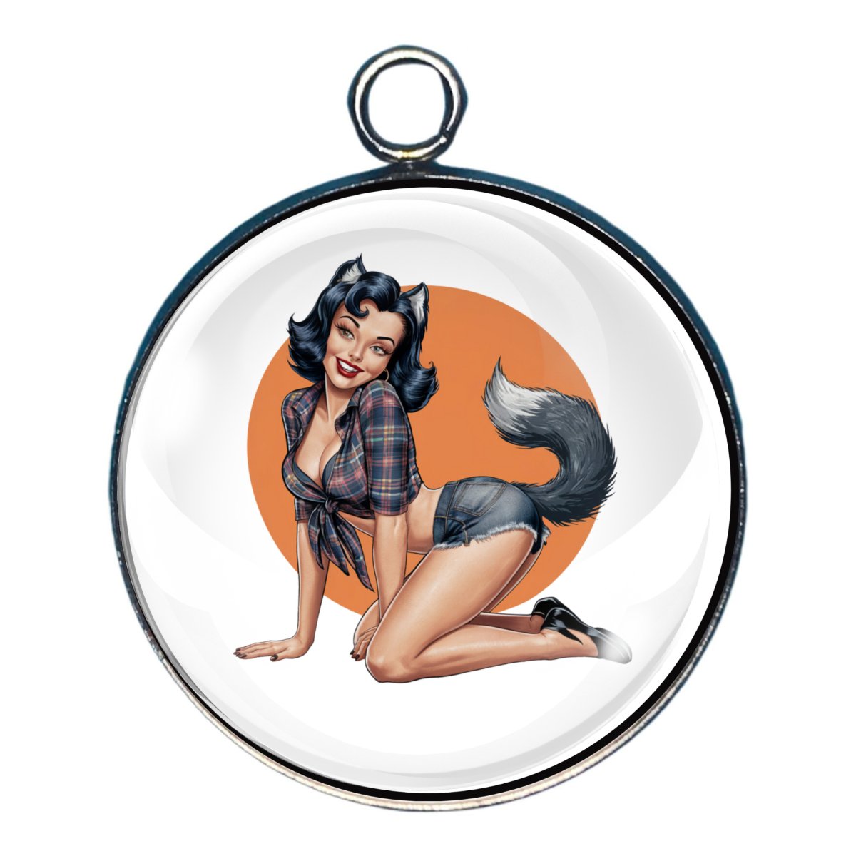 Halloween Pinup Hotties Glass Cabochon Charms