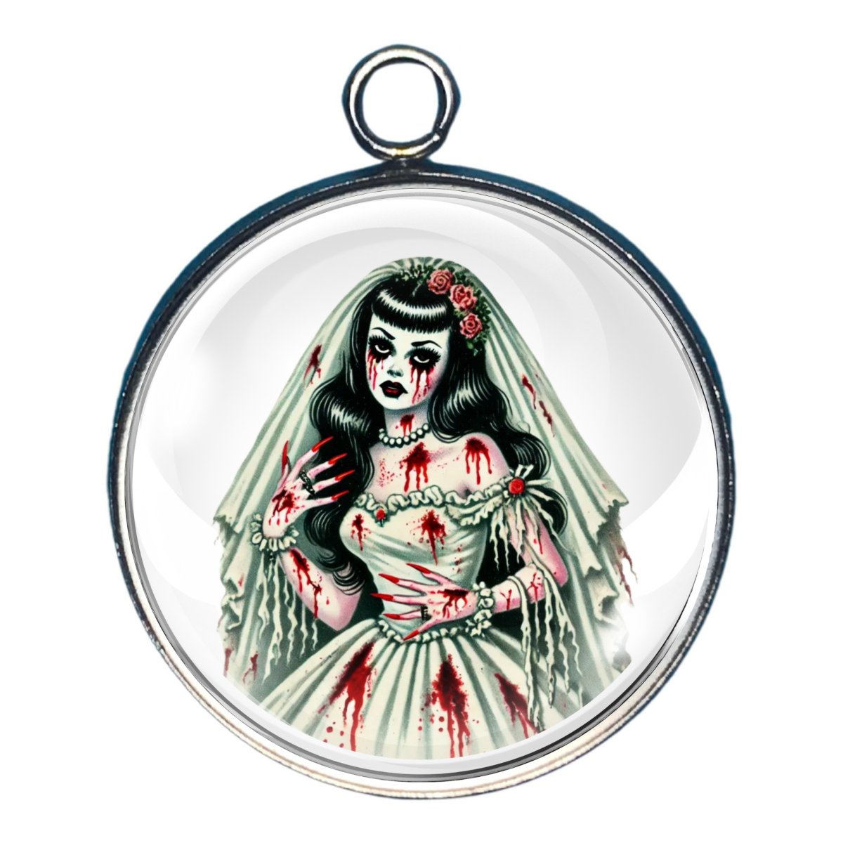 Halloween Pinup Hotties Glass Cabochon Charms