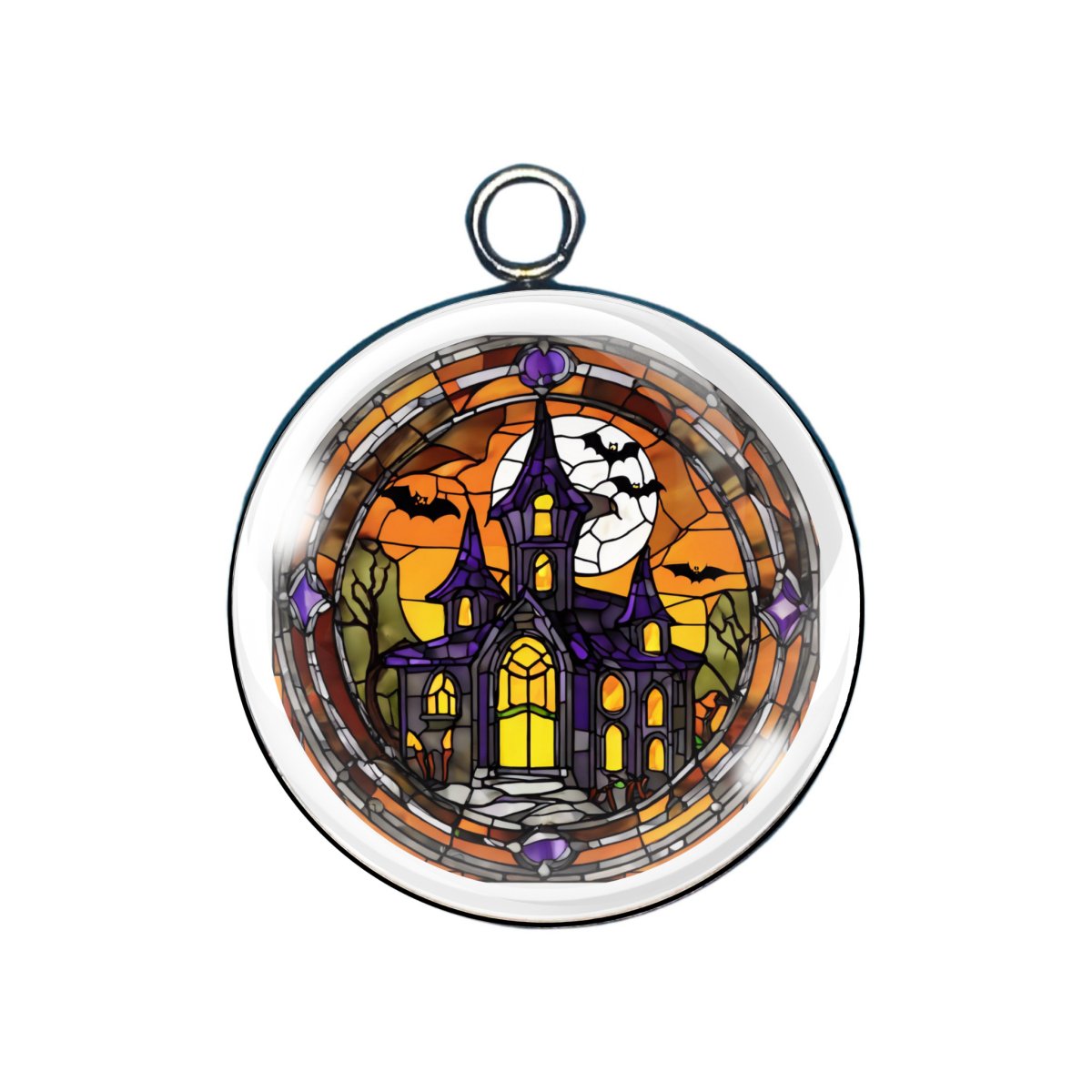 halloween stained glass charm