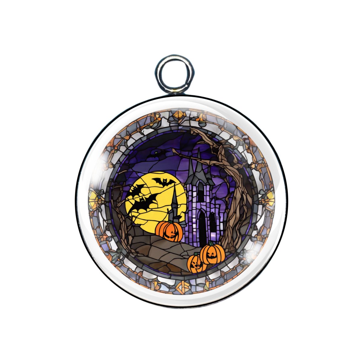 halloween stained glass charm