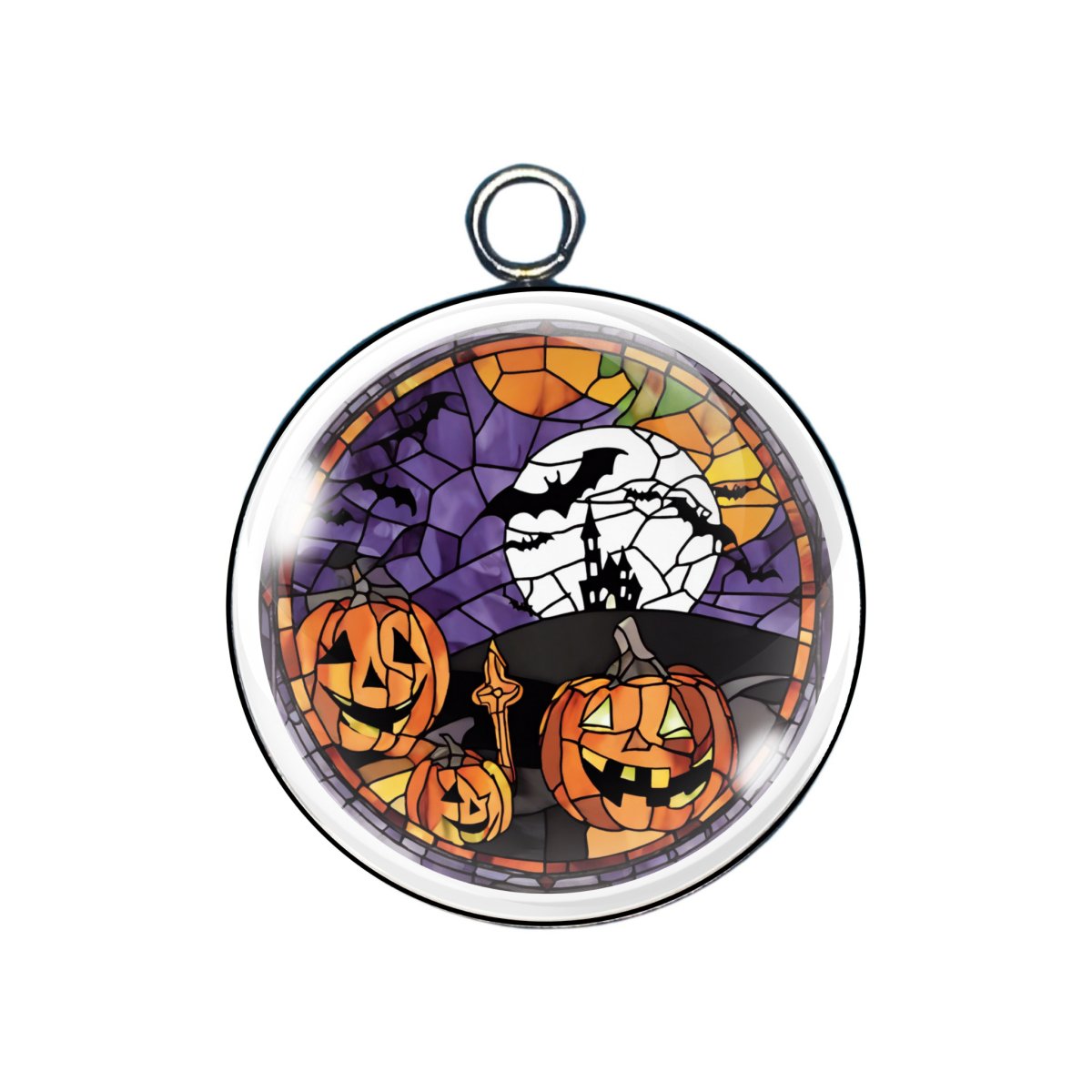 halloween stained glass charm