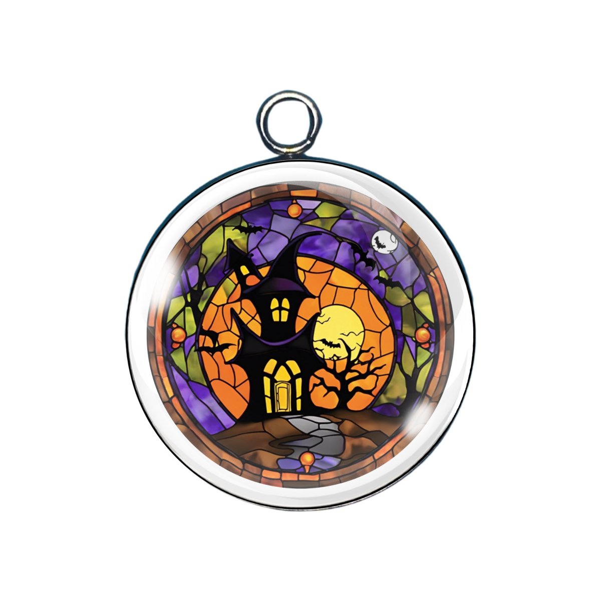 halloween stained glass charm