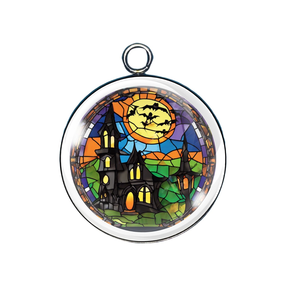 halloween stained glass charm