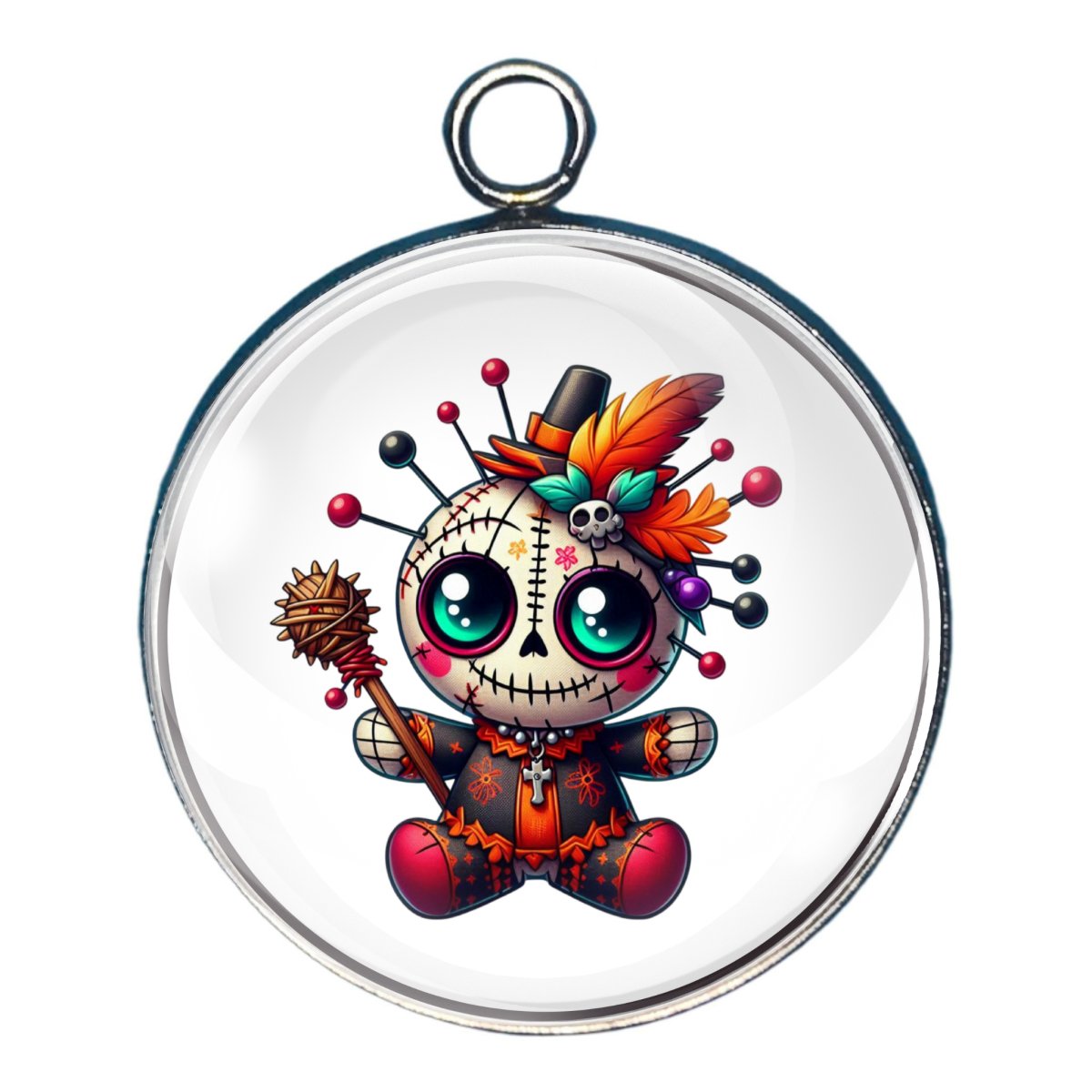 Halloween Voodoo Doll Glass Cabochon Charms