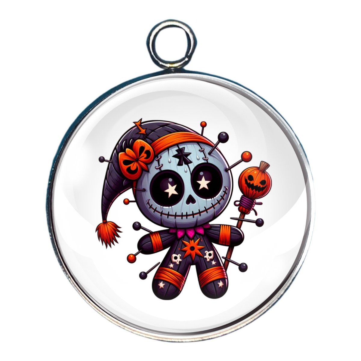 Halloween Voodoo Doll Glass Cabochon Charms