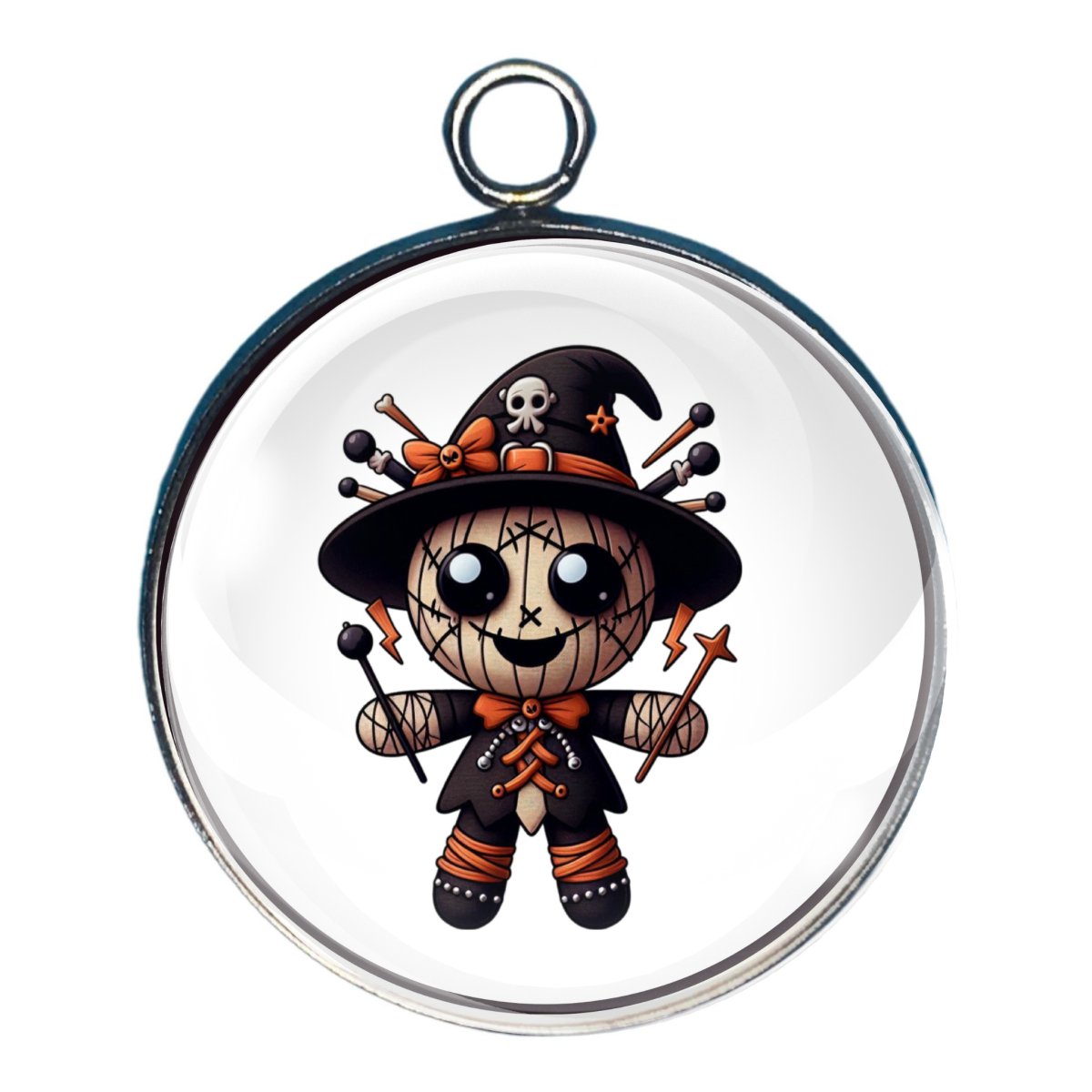 Halloween Voodoo Doll Glass Cabochon Charms