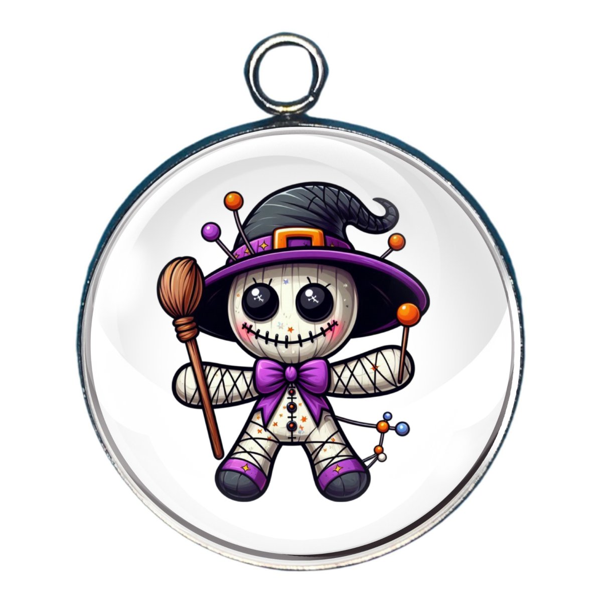 Halloween Voodoo Doll Glass Cabochon Charms