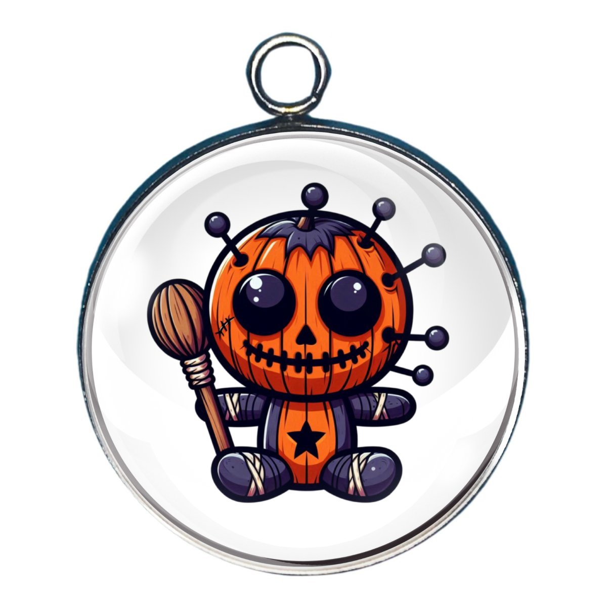 Halloween Voodoo Doll Glass Cabochon Charms