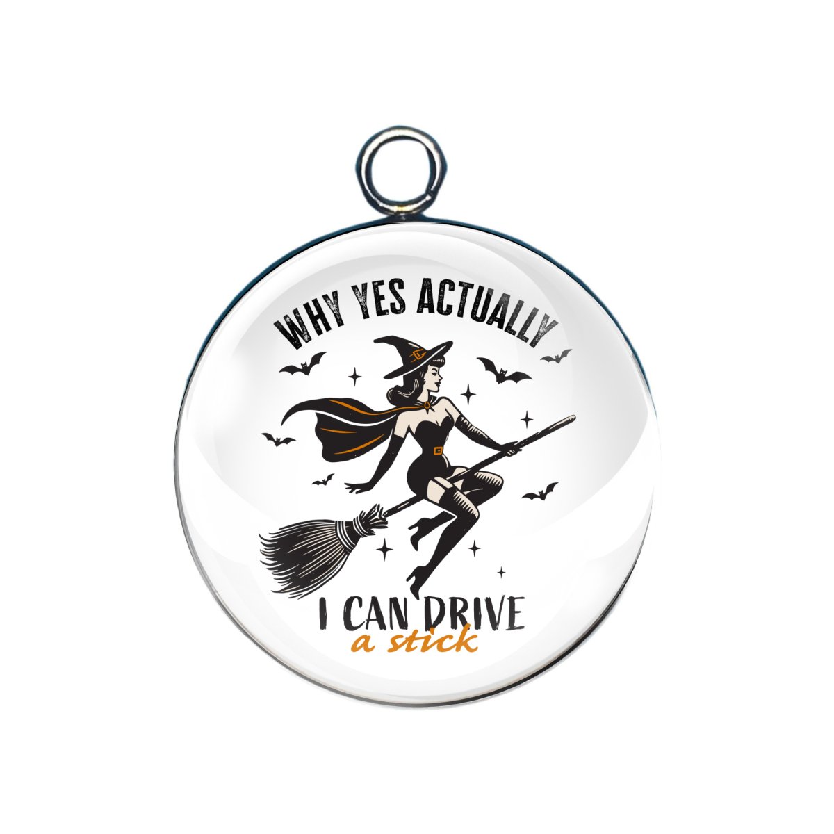 Halloween Witch glass cabochon charm