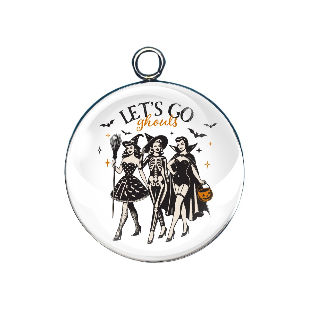 Halloween Witch glass cabochon charm