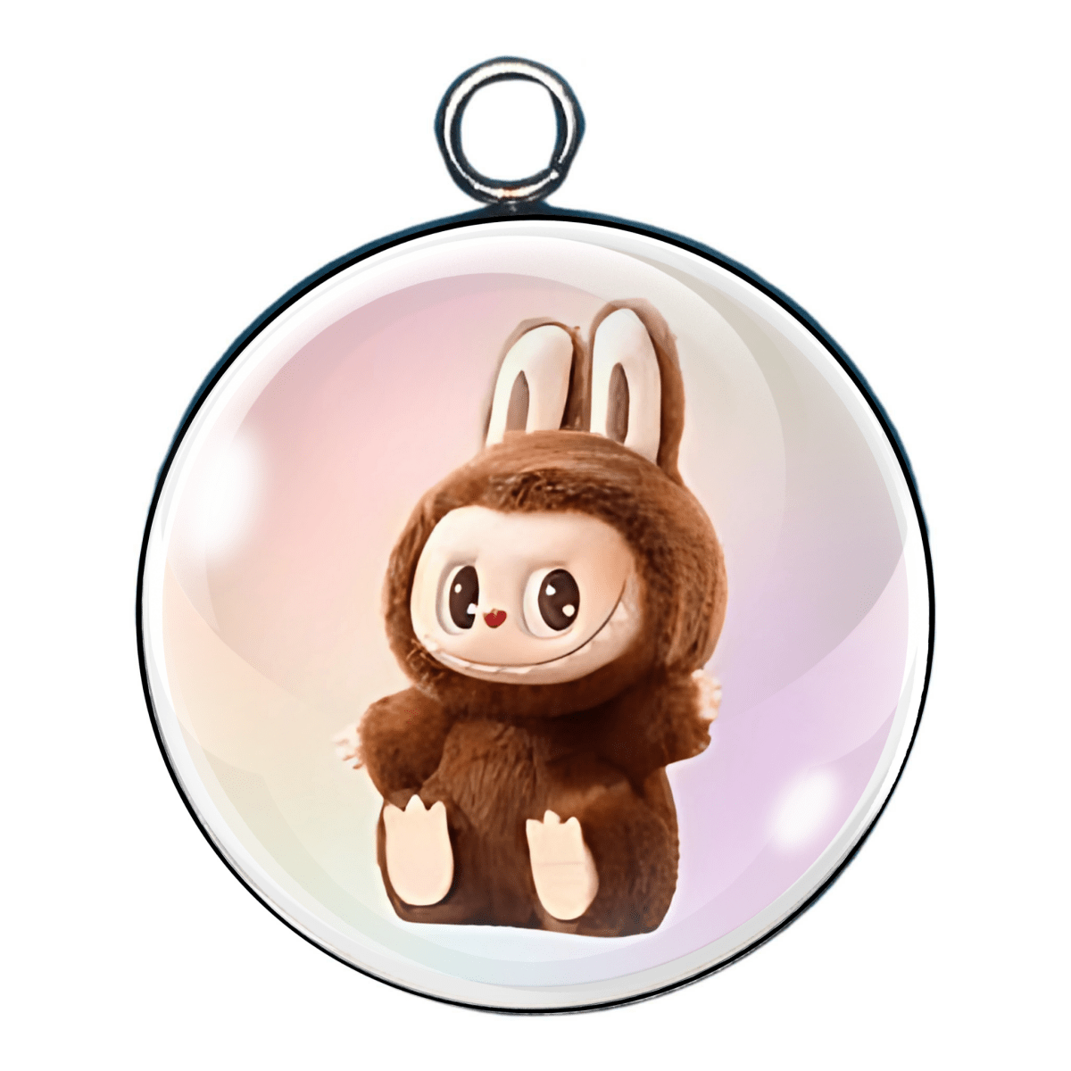 Labubu in soft brown bear costume with ears