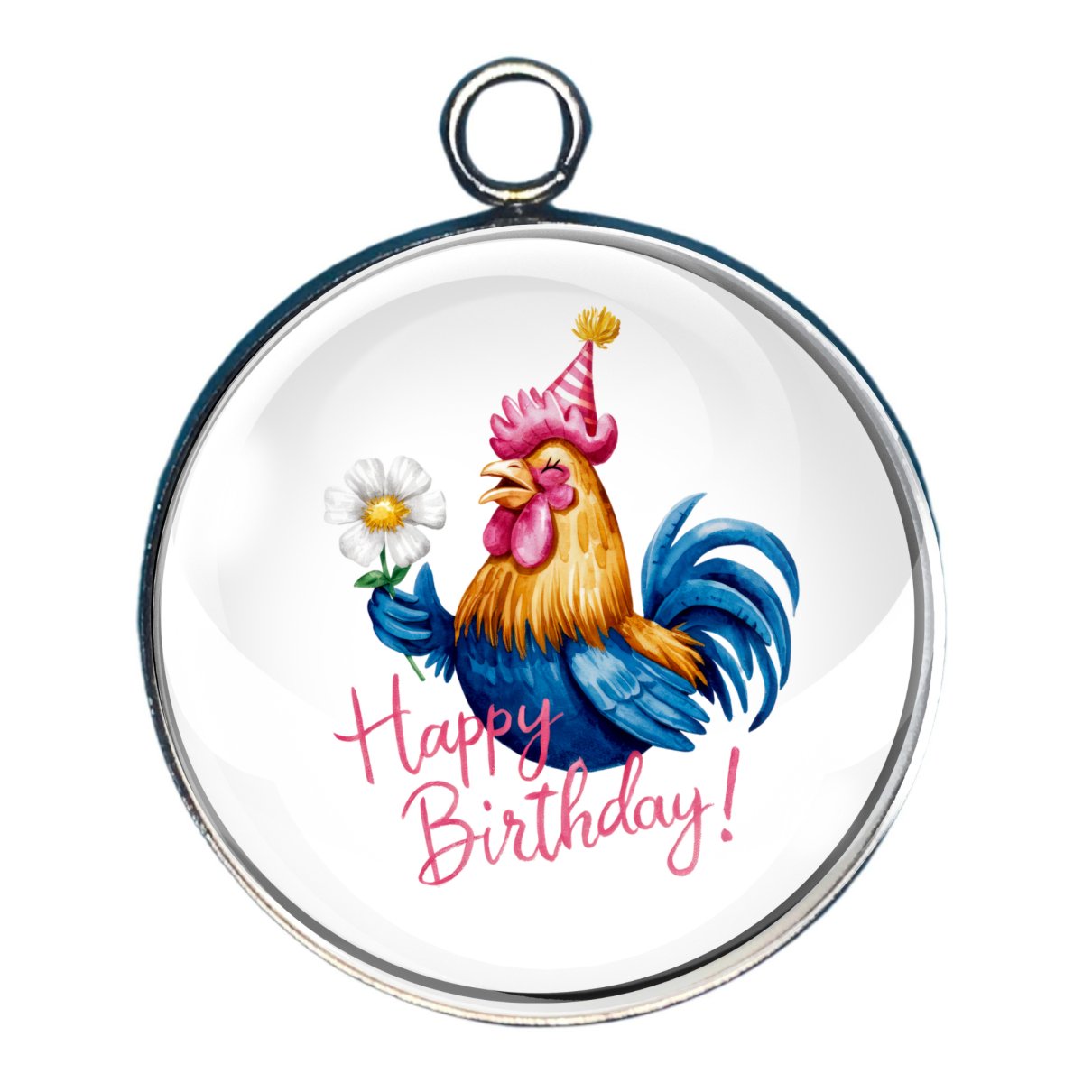 Happy Birthday Animal Charms, Glass Cabochon Charms