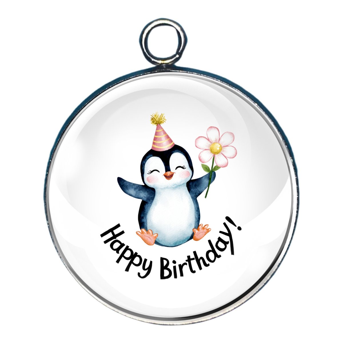 Happy Birthday Animal Charms, Glass Cabochon Charms