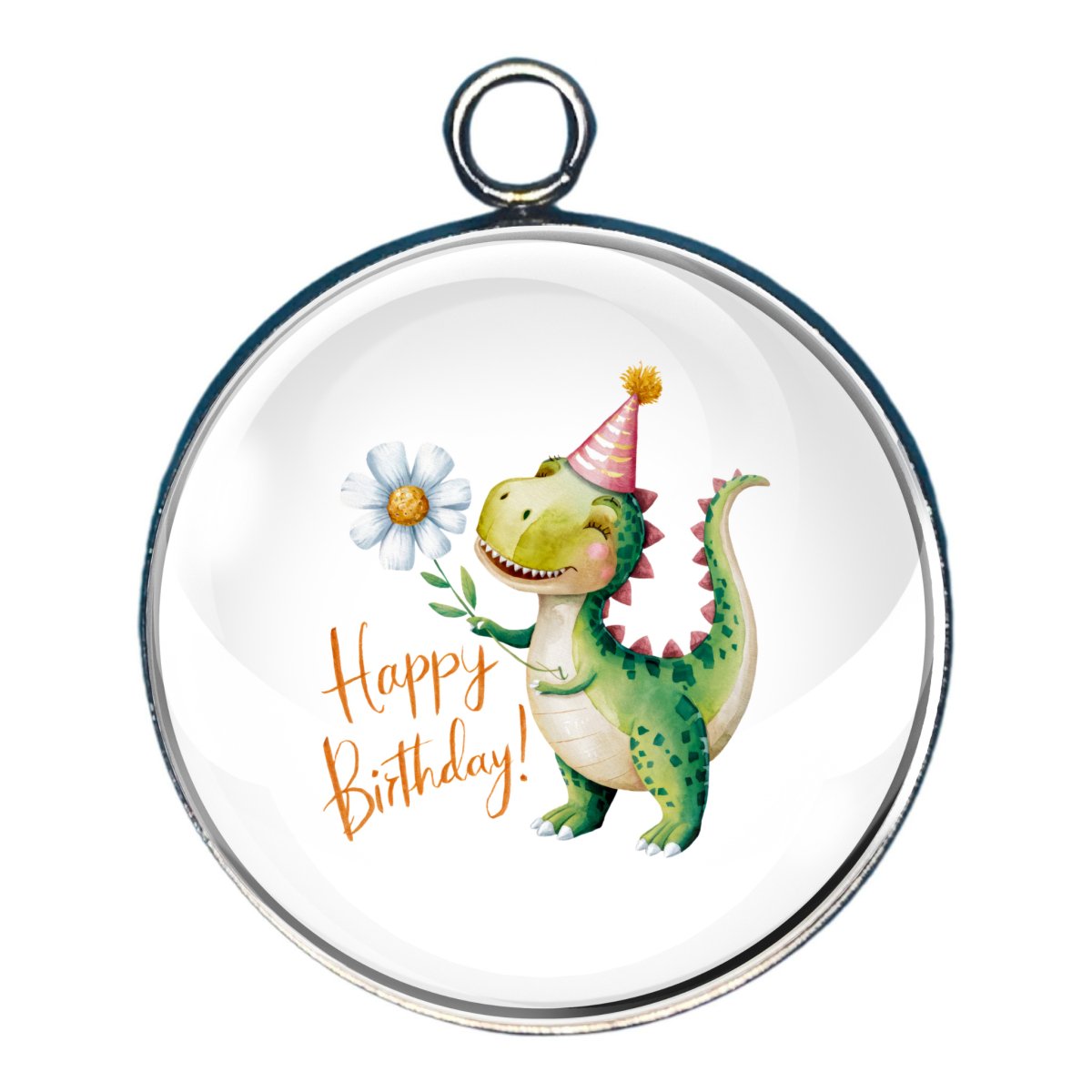 Happy Birthday Animal Charms, Glass Cabochon Charms