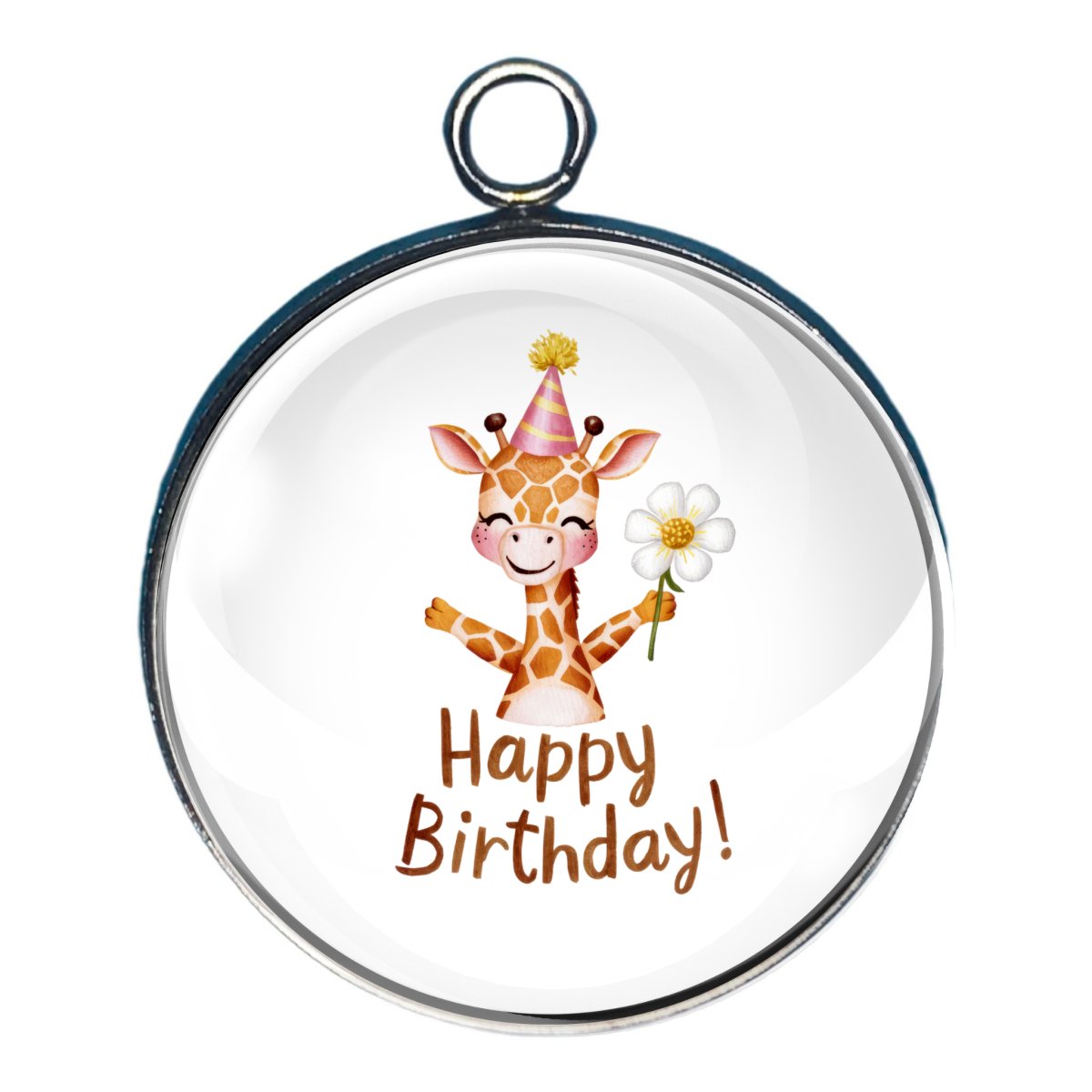 Happy Birthday Animal Charms, Glass Cabochon Charms