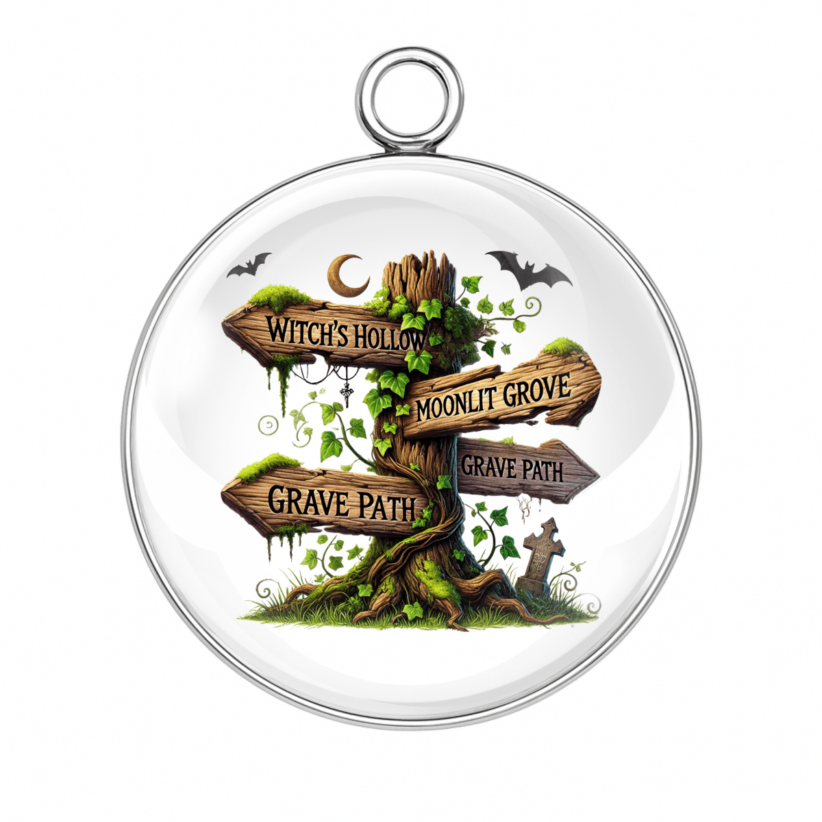 Haunted Forest Halloween Charms – Glass Cabochon Magic for Spooky Crafts