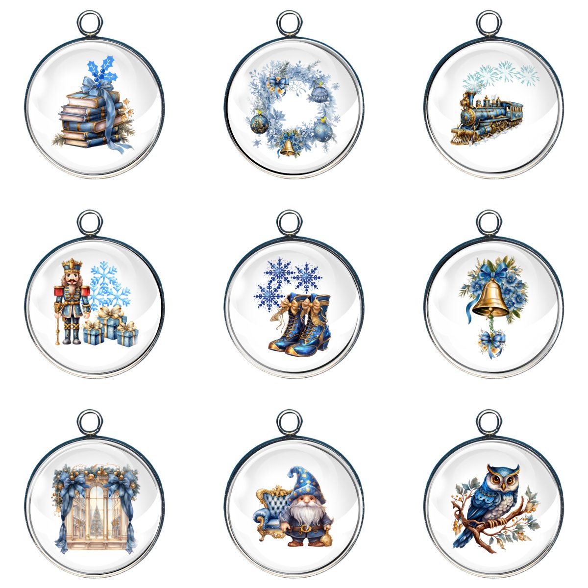 Group of 9 christmas charms