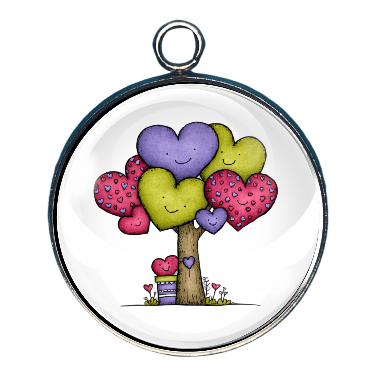 Charm of a Large multi-color heart tree