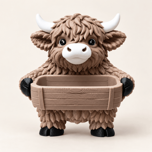 Highland Cow Bird Feeder – Wall Mount – 3D Printed Farmhouse Garden Decor